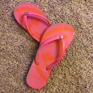 Pink and orange sandals